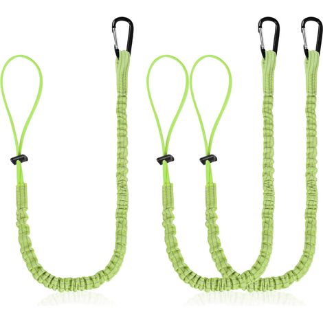 3Pcs Cordons pour Outils, Lanière à Outils avec Mousquetons, Cordon Rétractable pour Outil, Adapté aux Tournevis, Pinces, Clés (Vert) (1/5)