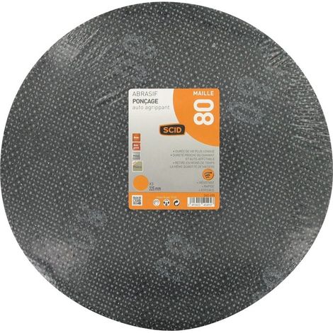 Disque maille - SCID - diamètre 225 mm - auto-agrippant - Grain 80 - Vendu par 3