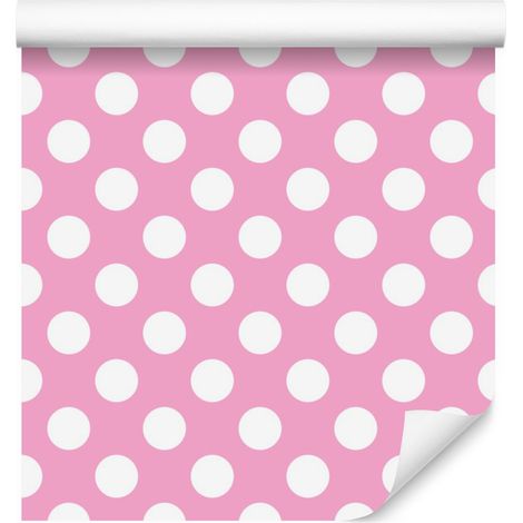 Papier peint à pois blancs pour salon et chambre 50x1000 cm (1/5)