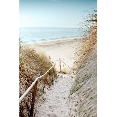 Tableau sur toile chemin vers sandy beach 30x45 cm - Impression sur Toile Murale Décorative - Image imprimée en HD sur Toile - Toile sur Châssis en Bois FSC - Fabriqué en France