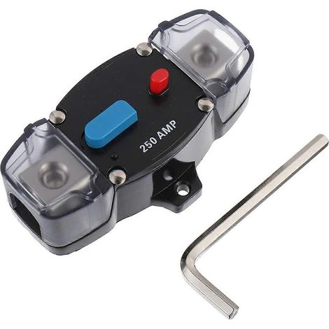 Disjoncteur à réarmement automatique 250 A 12-48 V CC pour automobile et camping-car (noir) (1/5)