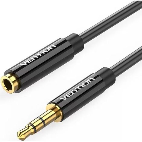 Stereo vention bbzbf/ jack 3,5 maschio -- jack 3,5 femmina/ 1m/ nero