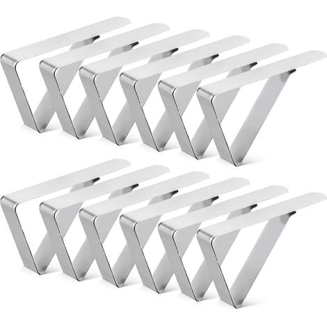 Pinces nappe inox lot de 12, pique-nique/fêtes/camping/mariage, intérieur/extérieur (1/4)