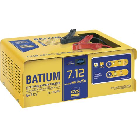 GYS – Chargeur de batterie moto 24496 – Charge automatique 6/12V – Protection électronique – Recharge batteries jusqu'à 130Ah