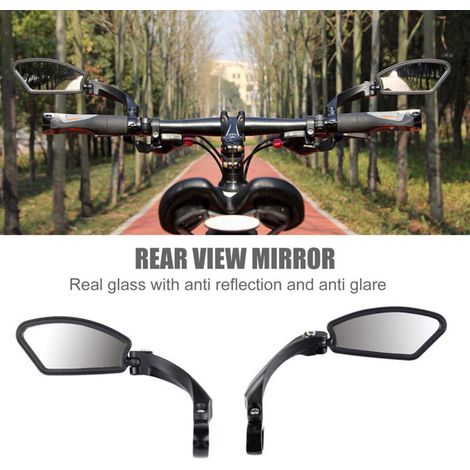 1 Pair Motorcycle Bike Rearview Mirrors Electric Bike Reflectors Bicycle Rearview Mirrors Equipped with Large Field of Vision Mirrors (Square)