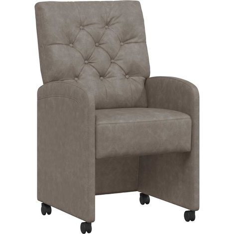 Sillas de Comedor con Ruedas 2 pcs Gris 58 x 67 x 97 cm vidaXL