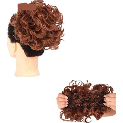 Chignon Cheveux Postiches Extensions De Cheveux Synthétiques À Clips For Bouclés, Faux, Chignon For Femme, Haut, Extension(60) (1/4)
