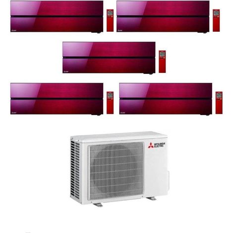 Climatiseur Mitsubishi Penta Split Kirigamine MSZ-LN Rouge 9+9+9+12+18 avec MXZ-5F102VF Inverter R-32 Wi-Fi Classe A++