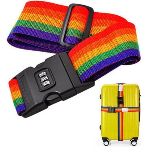 Lot de 3 sangles de sécurité pour valise, verrouillables. (1/2)