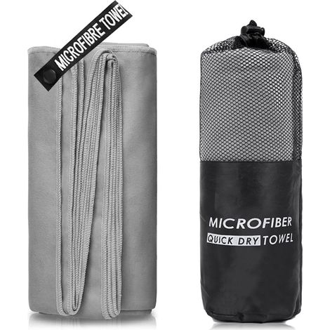 Serviettes de voyage en microfibre, serviette à séchage rapide pour le camping, la plage, la salle de sport, la randonnée. (1/5)