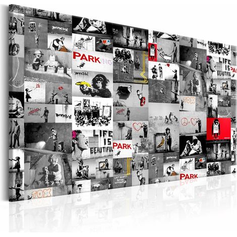 Tableau Banksy art de rue - 90 x 60 cm (1/4)