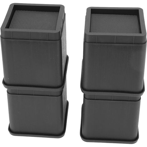 Lot de 4 rehausseurs de meubles empilables, patins antidérapants en caoutchouc pour pieds de lit, canapé, table et armoire. (1/5)
