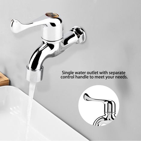 Wasserhahn für Waschmaschine und Waschbecken aus Kunststoff mit einem Auslauf und Griff 1 (1/5)