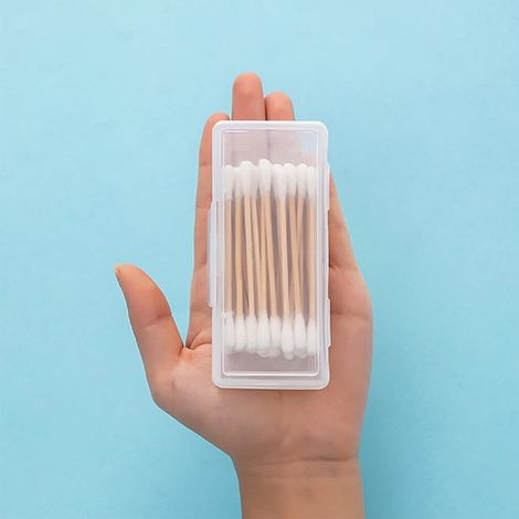 Boîtes transparentes en polypropylène pour cotons-tiges – Lot de 4