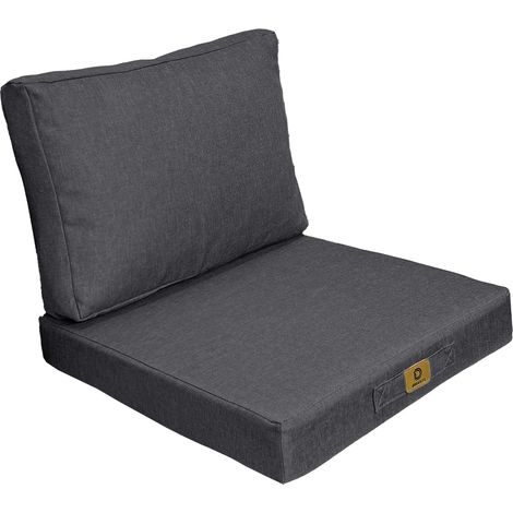 Ensemble Coussins Fauteuil 50x50 Gris Chiné - Effet Lin & Déhoussable (Assise + Dossier)
