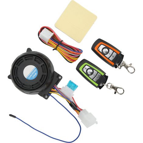 Système d'alarme antivol pour moto/scooter avec télécommande, haut-parleur et étanche, universel. Compatible avec tous types de motos et scooters. (1/5)