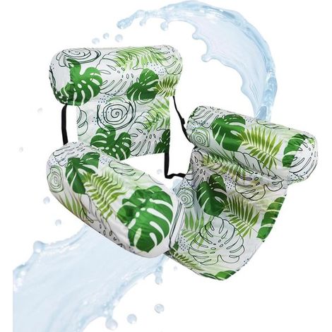 Balsa hinchable - Cama flotante - Recreación acuática - Diseño ergonómico - 90x40,5x61 cm - Verde (1/5)