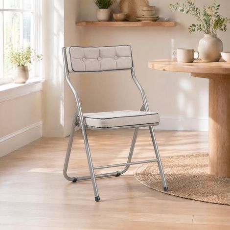 Klappstuhl für Esszimmer mit Polster, 2er-Set, 46 x 47 x 80 cm, Khaki HAVRYA (1/5)