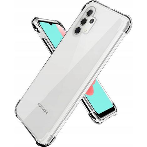 FUNDA para Samsung Galaxy A32 5G, ANTICHOQUES, FUNDA TRANSPARENTE + CRISTAL (1/5)