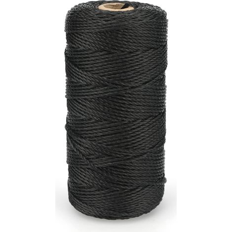 Schwarze Nylonschnur 130 m – 2 mm – wetterfest – für Gartenarbeit, Camping, Heimwerken und Basteln (1/5)