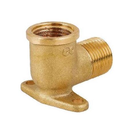 COUDE MF AVEC BRIDE EN LAITON JAUNE Taille : 1/2"