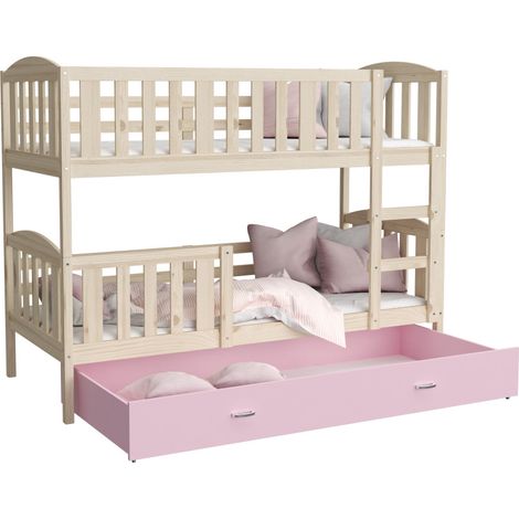 Lit Superpose Nilo 90x190 tiroir Pin - rose