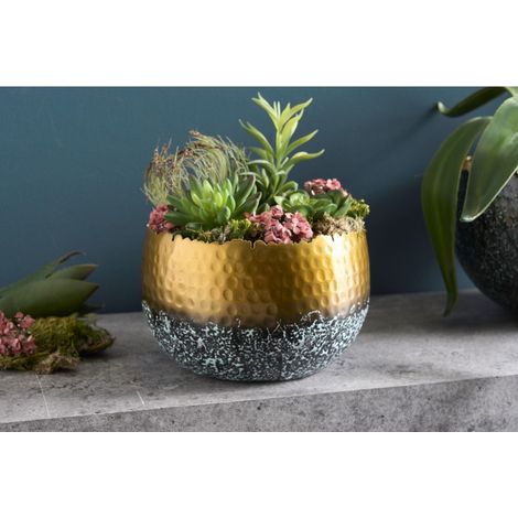 MEUBLER DESIGN Coupe Décorative Orient 19cm Or Patiné À La Main En Design Classic Hammerschlag, Style , x x cm (1/5)