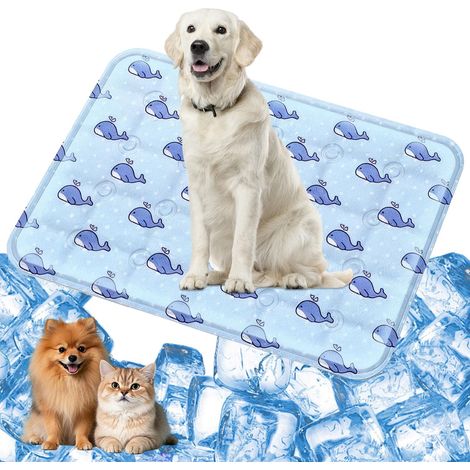 Alfombrilla refrescante de látex para mascotas, 50 x 60 cm, alfombrilla auto-refrigerante para perros, casetas, jaulas, funda para coche de cachorros (1/5)