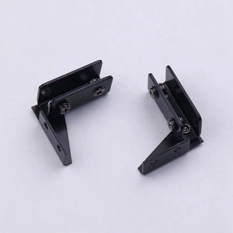 (Style 2) 2 charnières en alliage de zinc pour porte en verre, fixation sans cadre, fermeture automatique, sans perçage, pour meubles et armoires. (1/5)
