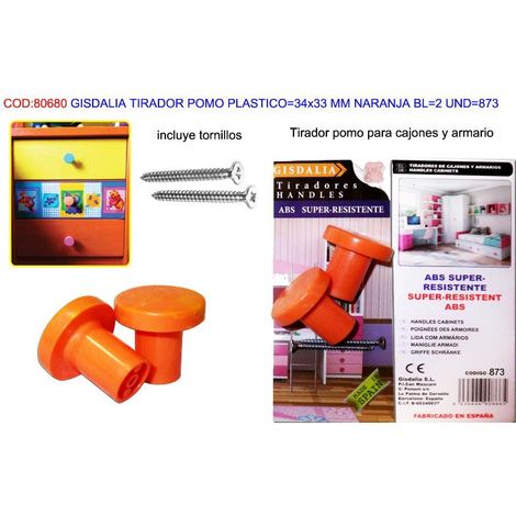 gisdalia finstoc tirador pomo plast 34x33 mm naranja bl2 und 873
