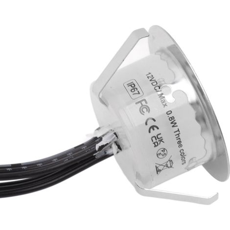 Projecteur encastré étanche basse tension 12 V avec télécommande, éclairage extérieur tricolore à intensité variable pour jardin paysager (norme européenne) (1/5)