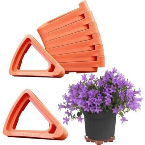 24 pièces Soucoupe pour pot supports triangulaires respirants pour pots de fleurs - Supports invisibles - Pour intérieur et extérieur - Grand(9cm) (1/5)