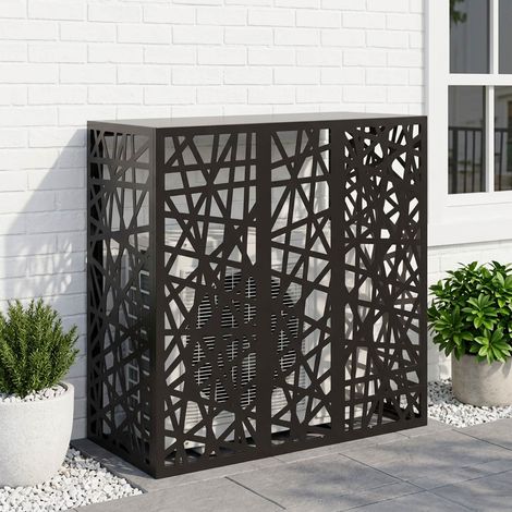 vidaXL Funda para Aire Acondicionado Negro 110 x 50 x 105 cm Acero (1/5)