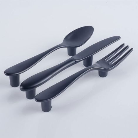 (Schwarzer) Möbelgriff – Kreativ – 3er-Set – Zinklegierung – Schwarz – Elegantes Design (1/3)