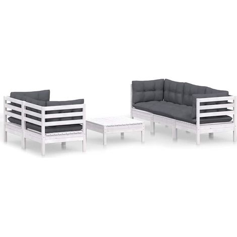 Maison Exclusive - 6-tlg. Garten-Lounge-Set mit Anthrazit Kissen (1/5)