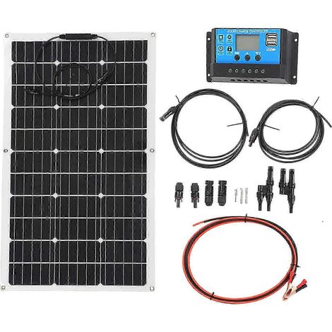 90W wasserdichtes, monokristallines, flexibles Solarmodul mit Kabel, Photovoltaiksystem für den Außenbereich (1/4)