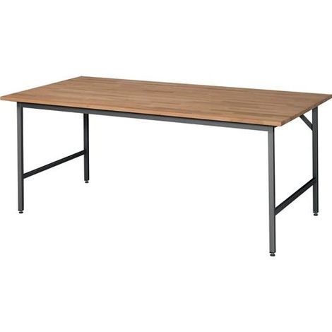 Arbeitstisch Jerry B2000xT1000xH800-850mm Platte Buche-Massiv,S.25mmGestell g (1/2)