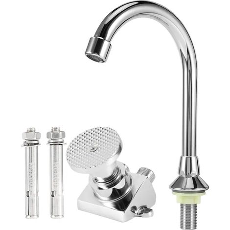 Robinet de lavabo à pédale monté au sol, filetage en cuivre G1/2 pouces, ensemble de robinets d'évier pour laboratoire hospitalier (1/5)