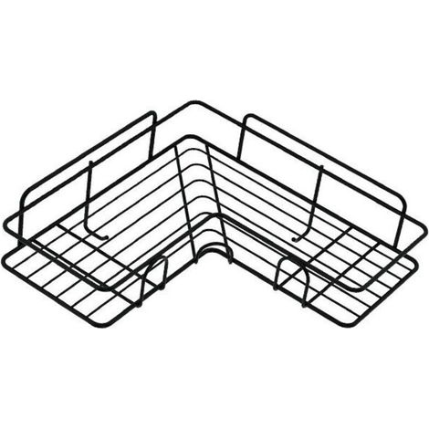 Étagère Angle Douche Sans Percage, Etagere Salle de Bain, Porte Savon Douche Inox Pour Salle de Bain, Cuisine Rangement (Noir)une pièce，