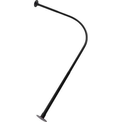 Tringle de Douche, Design Télescopique, Construction Résistante à la Rouille, noir (1/2)