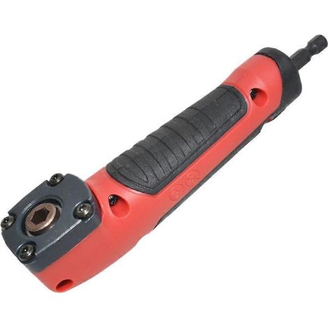 Adaptateur d'extension de tige de perçage à angle droit à 90°, tournevis magnétique, porte-embouts hexagonaux 1/4 pouce (1/5)
