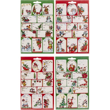 Fogli da 48 o 52 etichette regalo autoadesive - Modello a - Feeric lights & christmas
