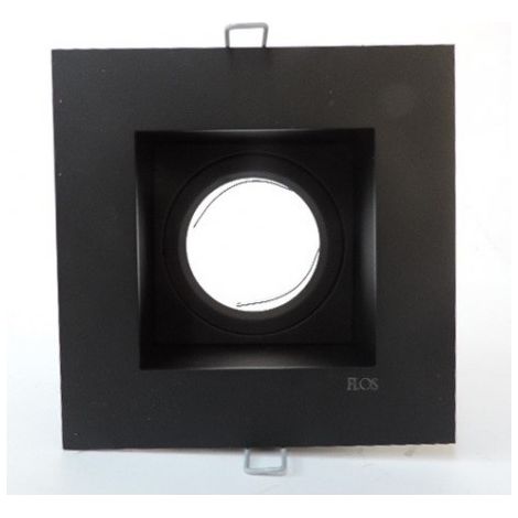Spot Encastré Fixe Carré 104mm Noir Mat pour Lampe halogène 12V Gx5.3 50W Max FLOS 04.6301.14