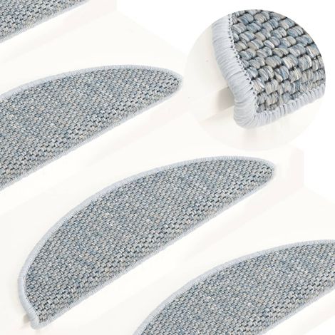 Lot de 15 Tapis d'escalier autocollants - Tapis de marche pour Enfants, Aînés et Animaux 56x20 cm Bleu BV823279 - BonneVie (1/5)