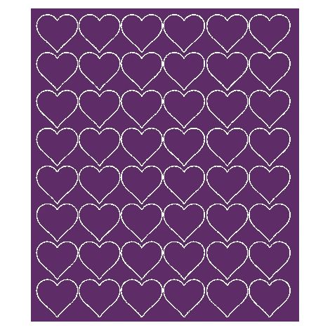 Adesivi a forma di cuore per San Valentino, 3 cm, adesivi Seduszko, 48 pezzi, viola opaco