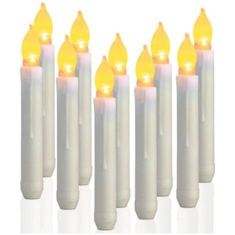 12pcs Flameless LED Candles Lights Battery Operated Votive LED Taper Candles for Christmas Wedding Birthday Party Halloween Room Decorations,6.5 x 0.9Inch (1/5)