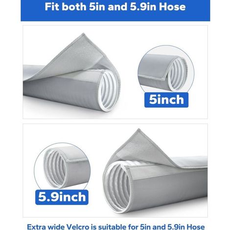 59-Zoll-Klimaanlagenschlauchabdeckung, isolierende, staubdichte Universalabdeckung für Abluftschläuche tragbarer Klimaanlagen mit 5" und 5,9" Durchmesser (1/5)