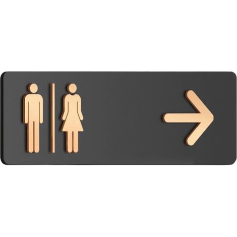 Panneaux de Toilettes pour Entreprises Panneau Directionnel en Acrylique Signalétique Adhésive Toilettes pour Entreprises Bureau Domicile Restaurant Laverie Centre Commercial Hôt (1/5)
