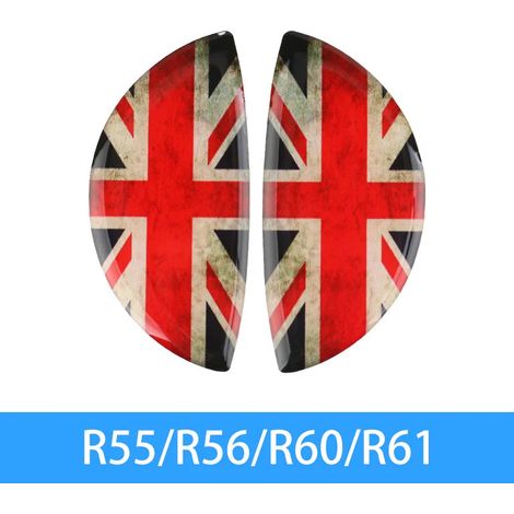 (Drapeau rétro) 2 poignées de porte de voiture anti-rayures, autocollant de protection 3D stéréo compatible avec BMW MINI ONE Cooper S CLUBMAN R55 R56 R60 R61 (1/4)