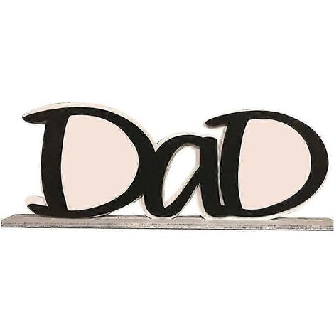 Cadres photo en bois avec inscription « Papa » et pince photo, décoration de bureau, cadeaux d'anniversaire.-Black Dad